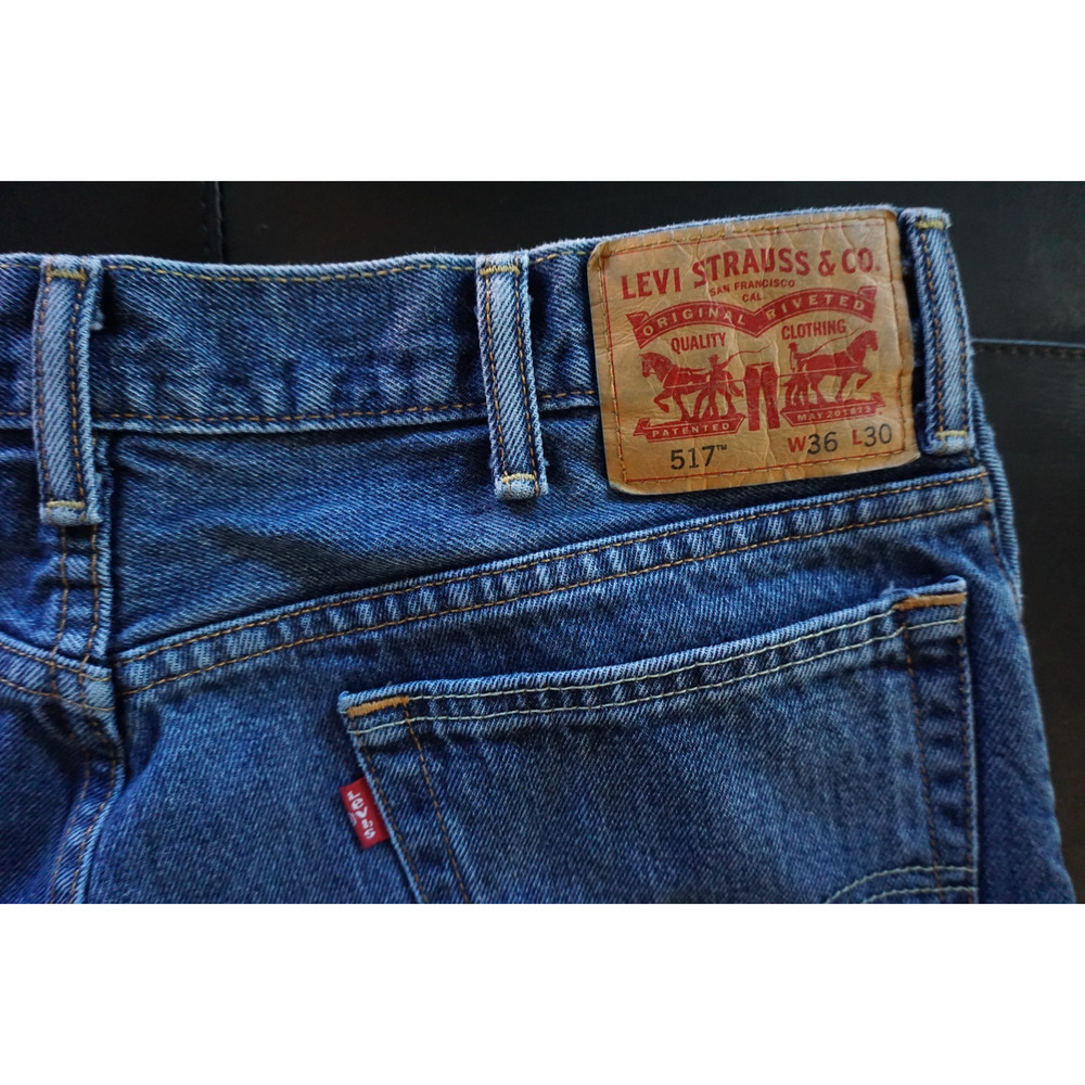 Levi's 517 Boot Cut Jeans Men's 36x30 Blue Denim Medium Wash Classic Fit